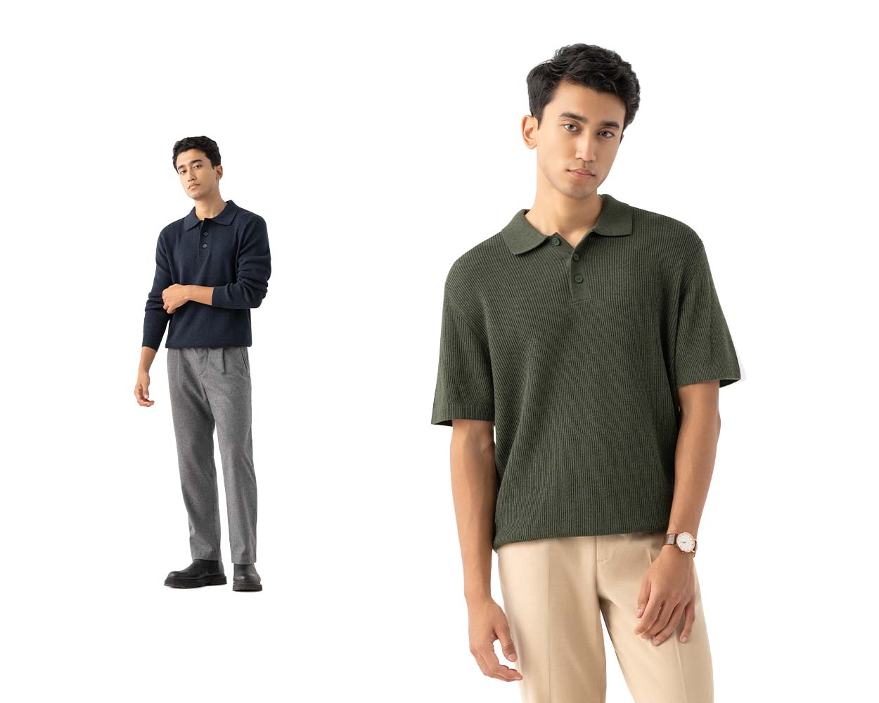 Moon Polo Knit Shirt (T167M-KNIVI035-BEIGE)