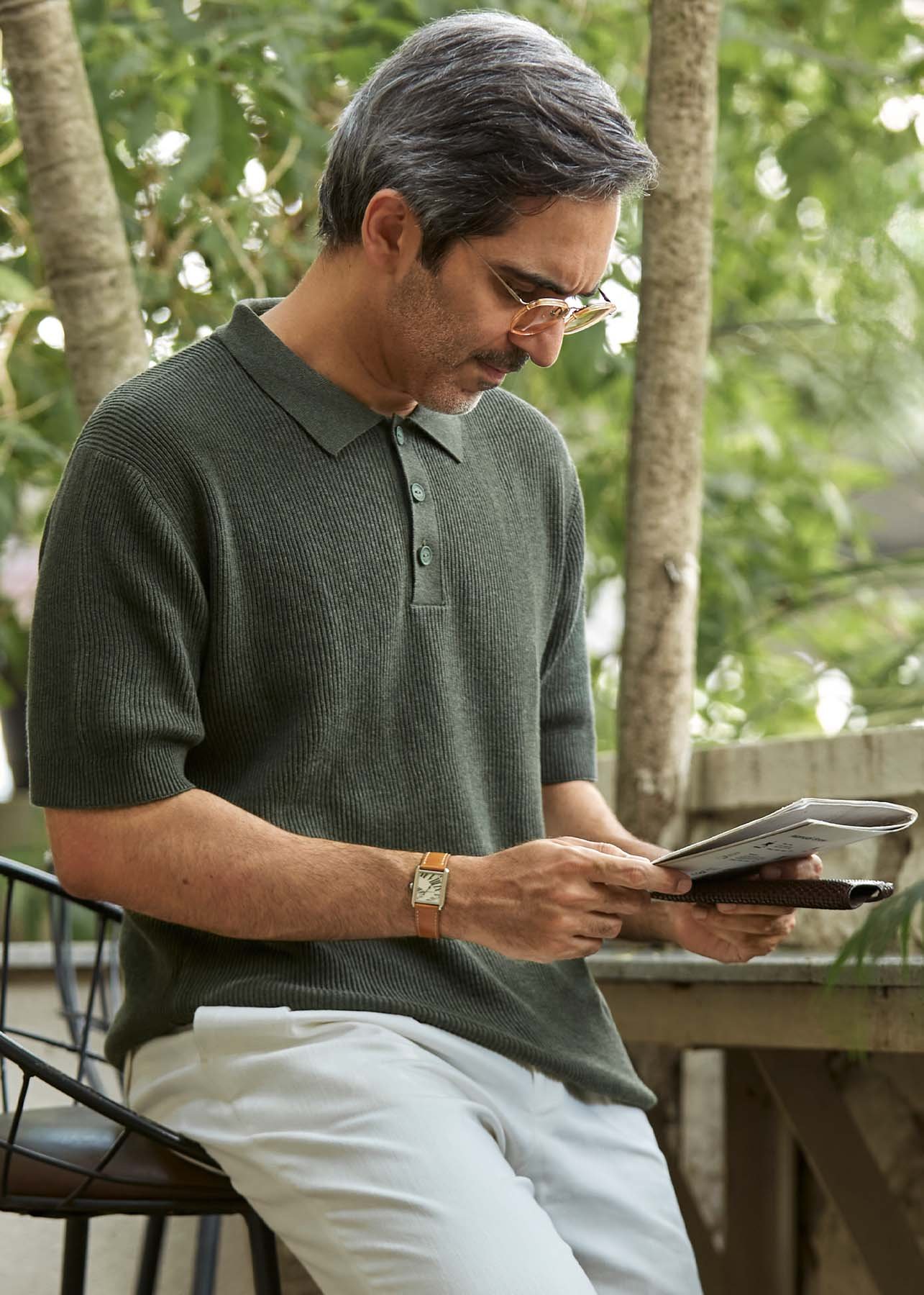 Cotton Knit Short-Sleeve Polo オリーブ 1 March - Knit Polo